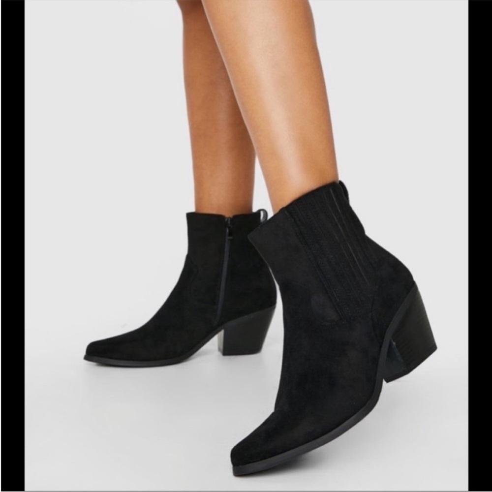 Forever 21 Pointed Toe Ankle Western Suede Boots